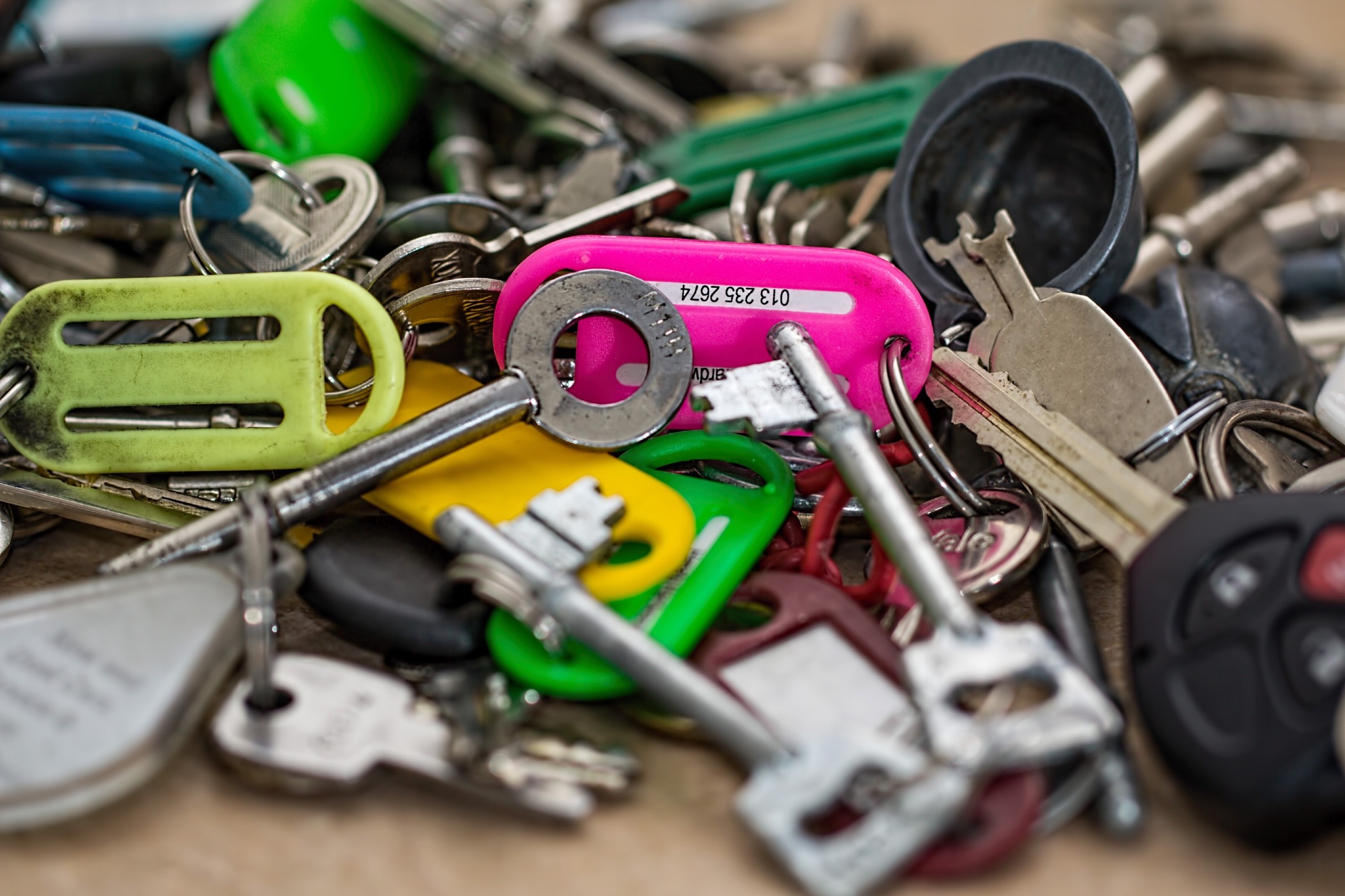 Image of lots of keys and labels